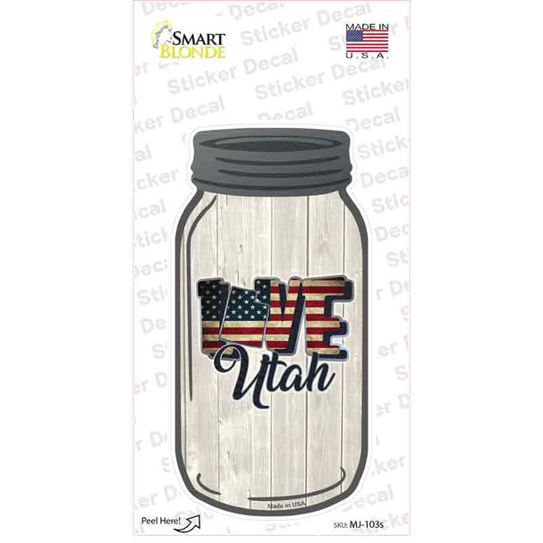 Love Utah Silhouette Novelty Mason Jar Sticker Decal