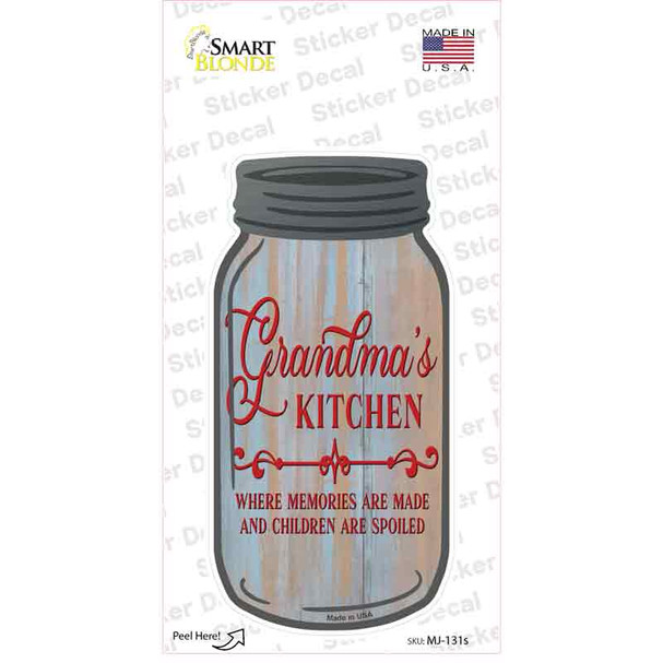 Grandmas Kitchen Spoil Novelty Mason Jar Sticker Decal