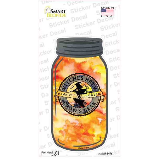 Crows Beak Orange Novelty Mason Jar Sticker Decal