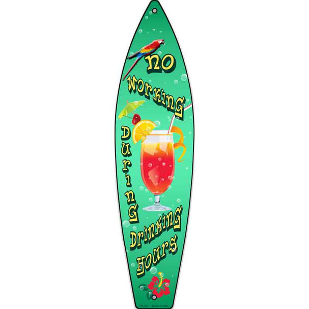 Drinking Hours Novelty Metal Surfboard Sign