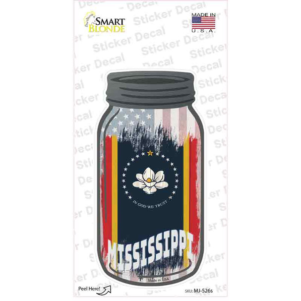 Mississippi | USA Flag Novelty Mason Jar Sticker Decal