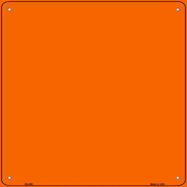 Orange Solid Novelty Metal Square Sign