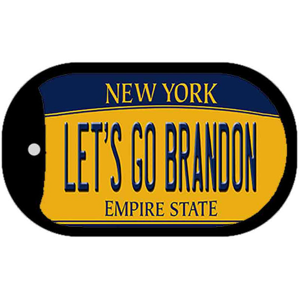 Lets Go Brandon NY Novelty Metal Dog Tag Necklace