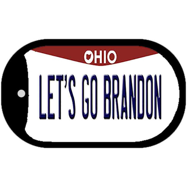 Lets Go Brandon OH Novelty Metal Dog Tag Necklace