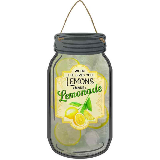 Lemons Make Lemonade Fruit Novelty Metal Mason Jar Sign