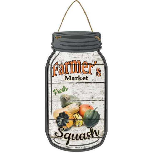 Squash Farmers Market Novelty Metal Mason Jar Sign
