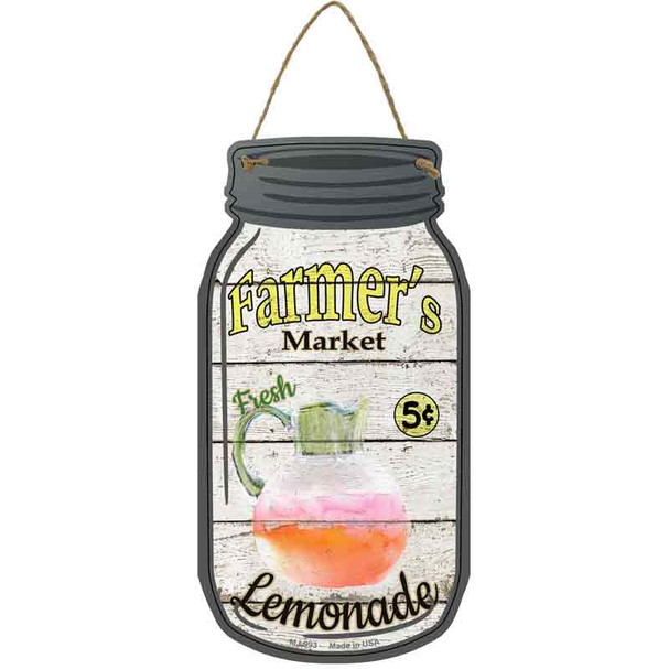 Lemonade Farmers Market Novelty Metal Mason Jar Sign