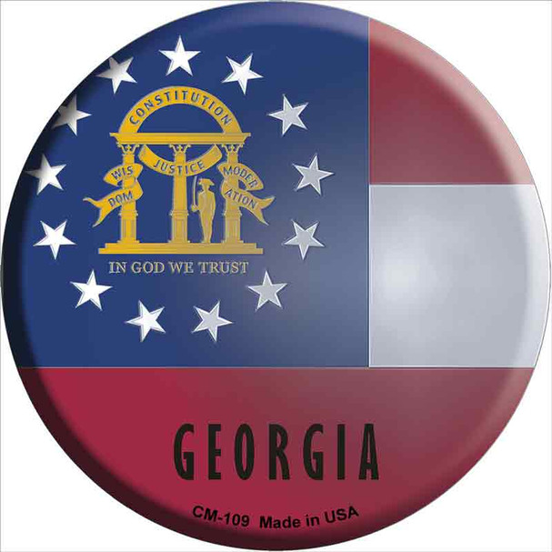 Georgia State Flag Novelty Circle Coaster Set of 4