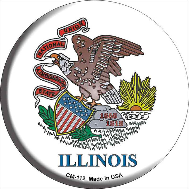 Illinois State Flag Novelty Circle Coaster Set of 4