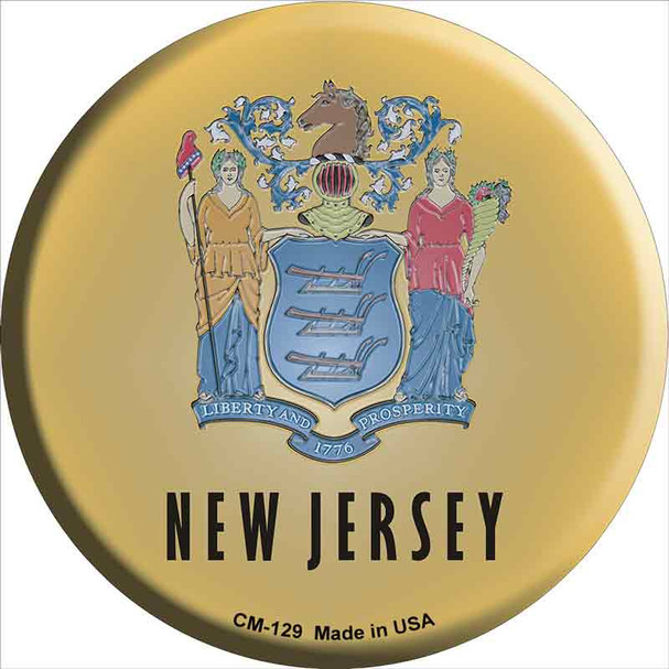 New Jersey State Flag Novelty Circle Coaster Set of 4