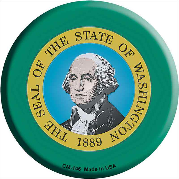 Washington State Flag Novelty Circle Coaster Set of 4