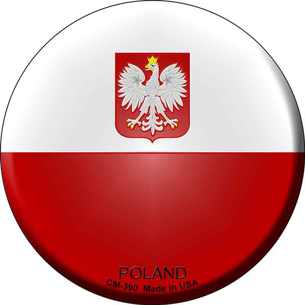 Poland Country Novelty Circle Coaster Set of 4