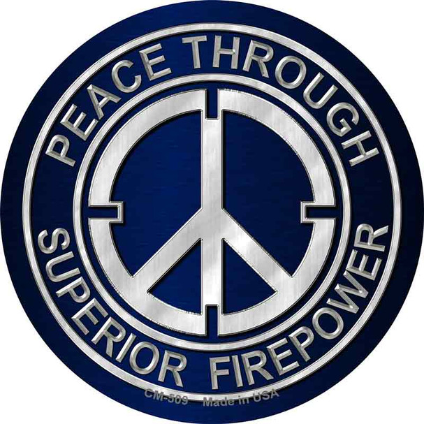Peace Through Firepower Novelty Circle Coaster Set of 4