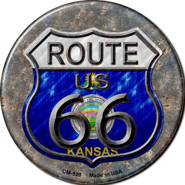 Kansas Route 66 Novelty Circle Coaster Set of 4