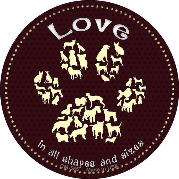 Love In All Shapes Novelty Circle Coaster Set of 4