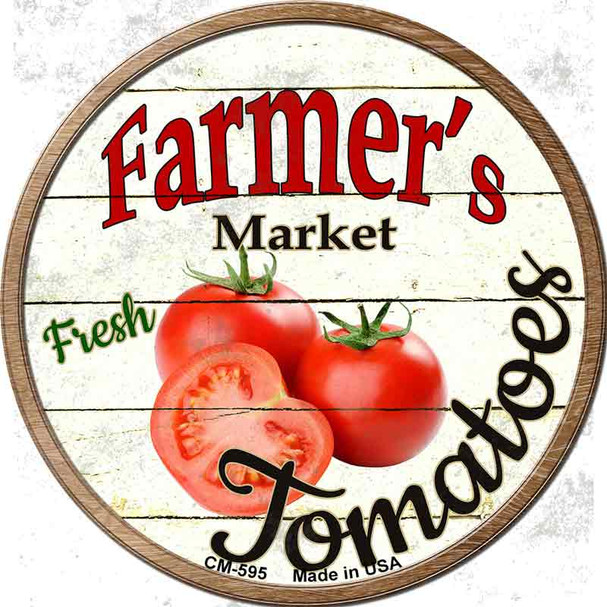 Farmers Market Tomatoes Novelty Circle Coaster Set of 4