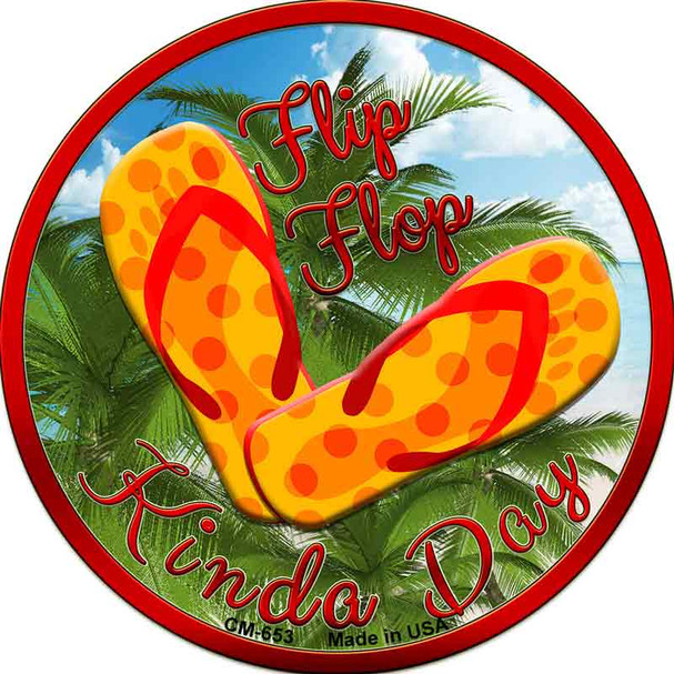 Flip Flop Kinda Day Novelty Circle Coaster Set of 4