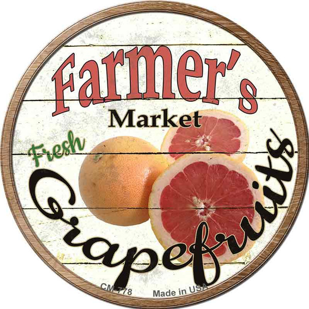 Farmers Market Grapefruits Novelty Circle Coaster Set of 4