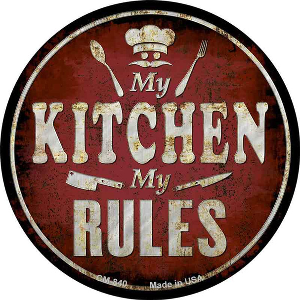 My Kitchen My Rules Novelty Circle Coaster Set of 4