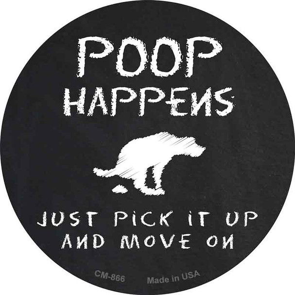 Dog Poop Happens Novelty Circle Coaster Set of 4