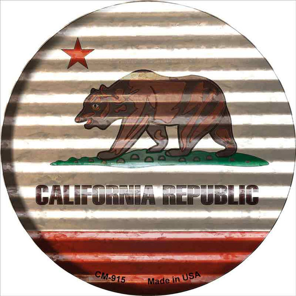 California Flag Corrugated Effect Novelty Circle Coaster Set of 4