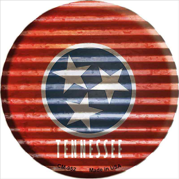 Tennessee Flag Corrugated Effect Novelty Circle Coaster Set of 4