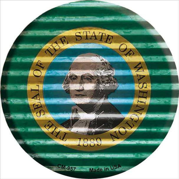 Washington Flag Corrugated Effect Novelty Circle Coaster Set of 4