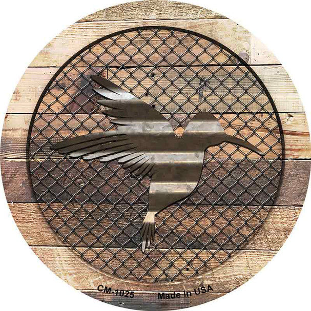 Corrugated Hummingbird on Wood Novelty Circle Coaster Set of 4