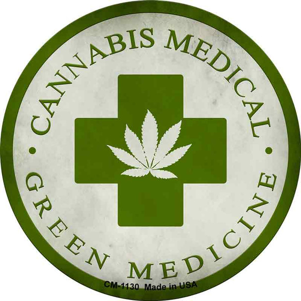 Cannabis Medicine Novelty Circle Coaster Set of 4