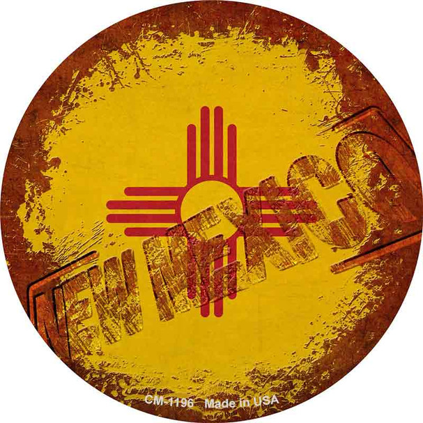 New Mexico Rusty Stamped Novelty Circle Coaster Set of 4