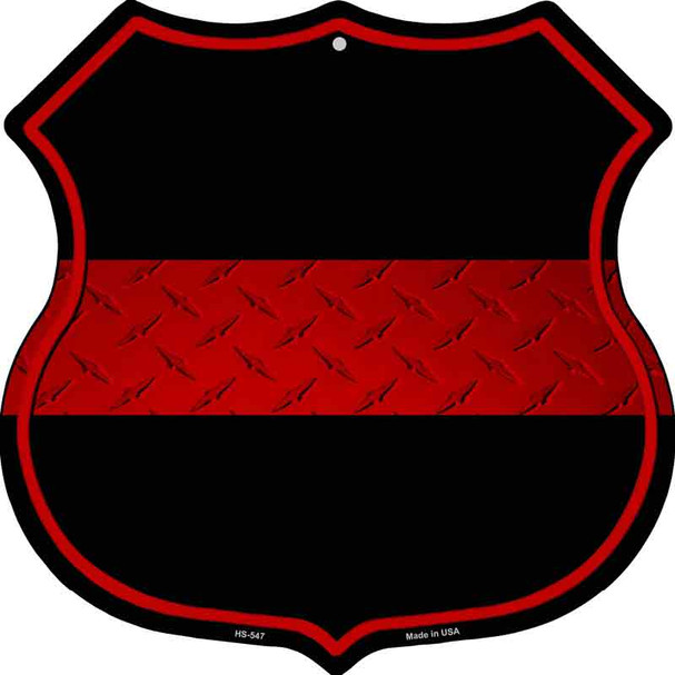 Thin Red Line Metal Novelty Highway Shield Sign