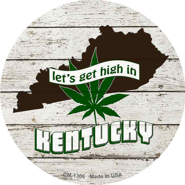 Lets Get High In Kentucky Novelty Circle Coaster Set of 4