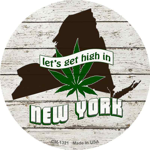 Lets Get High In New York Novelty Circle Coaster Set of 4