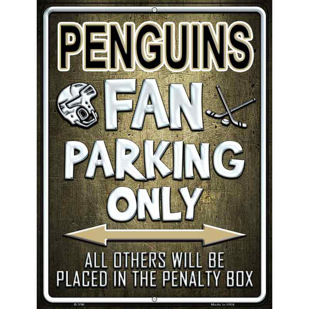 Penguins Metal Novelty Parking Sign