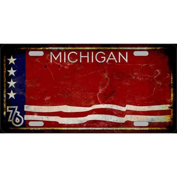Rusty Michigan Bicentennial 76 Novelty License Plate
