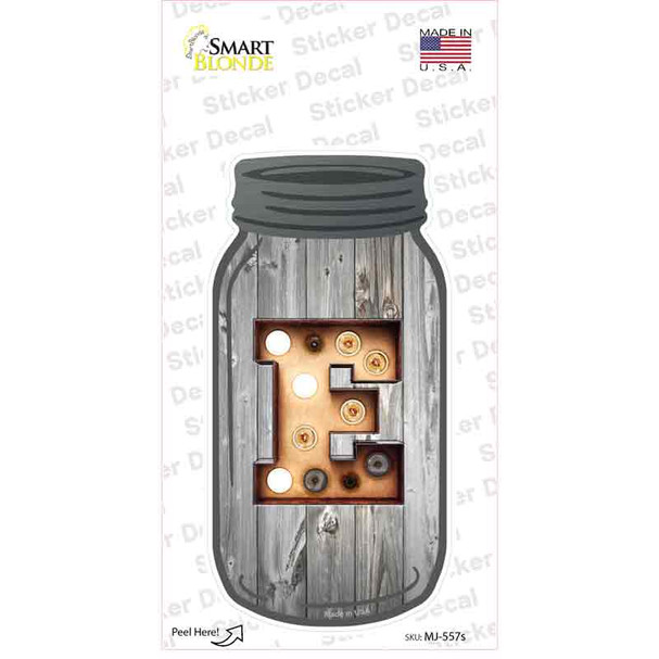 E Bulb Lettering Novelty Mason Jar Sticker Decal