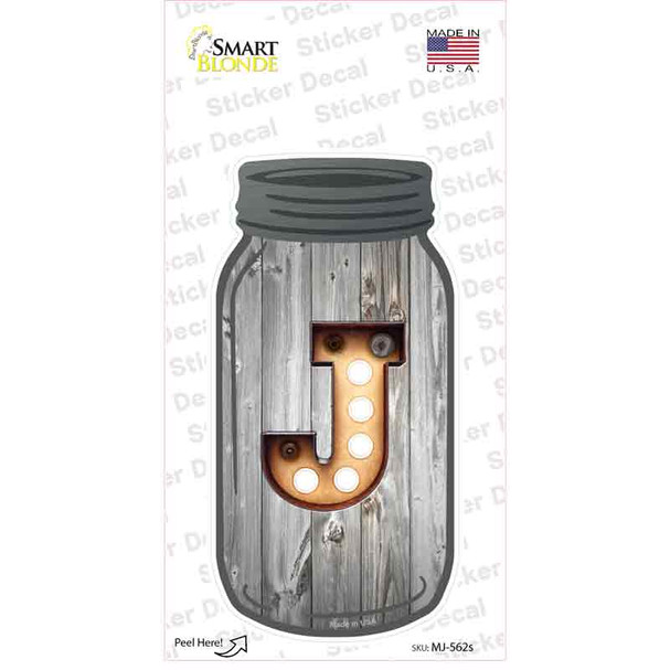 J Bulb Lettering Novelty Mason Jar Sticker Decal