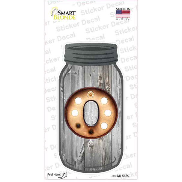 O Bulb Lettering Novelty Mason Jar Sticker Decal