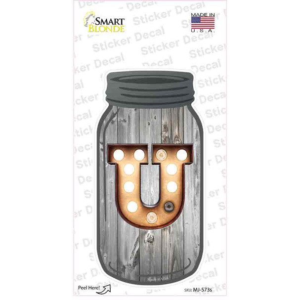 U Bulb Lettering Novelty Mason Jar Sticker Decal