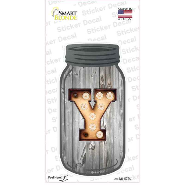 Y Bulb Lettering Novelty Mason Jar Sticker Decal