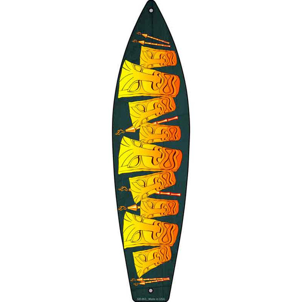 Tiki Novelty Metal Surfboard Sign