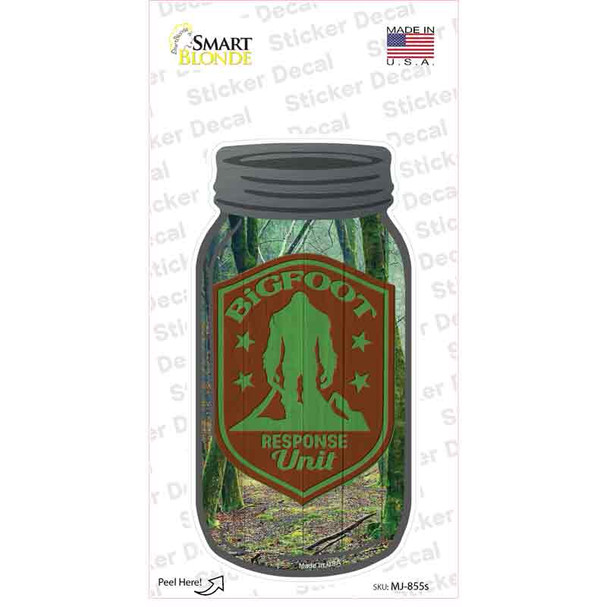 Bigfoot Response Unit Novelty Mason Jar Sticker Decal