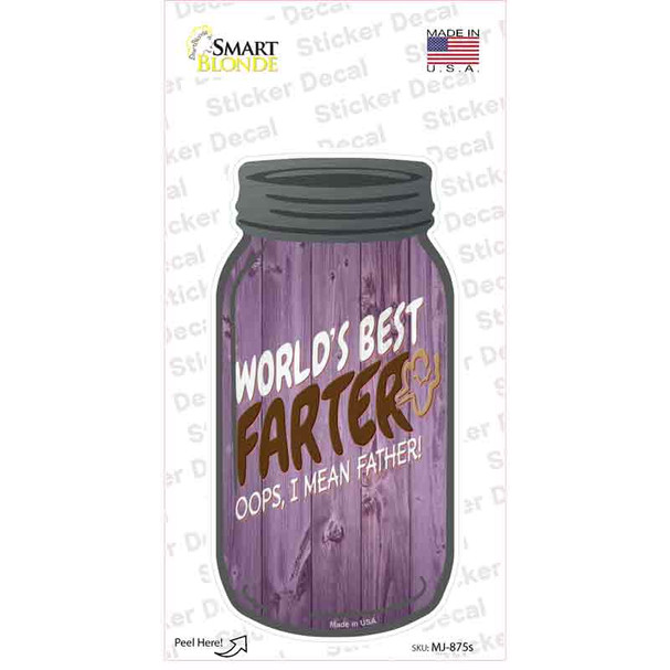 Best Farter Oops Novelty Mason Jar Sticker Decal