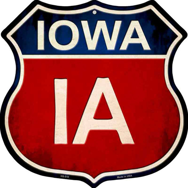 Iowa Metal Novelty Highway Shield Sign