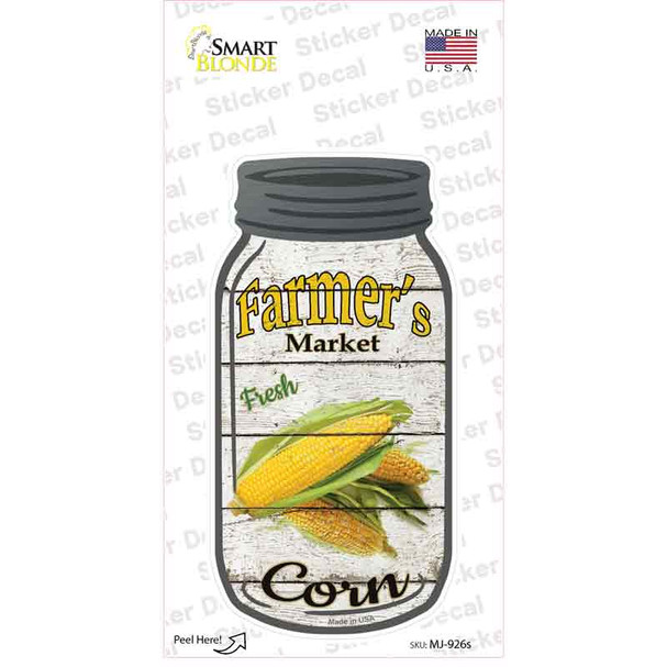 Corn Farmers Market Novelty Mason Jar Sticker Decal