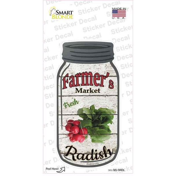 Radish Farmers Market Novelty Mason Jar Sticker Decal