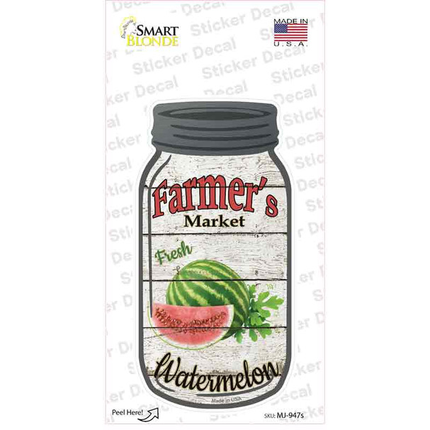 Watermelon Farmers Market Novelty Mason Jar Sticker Decal