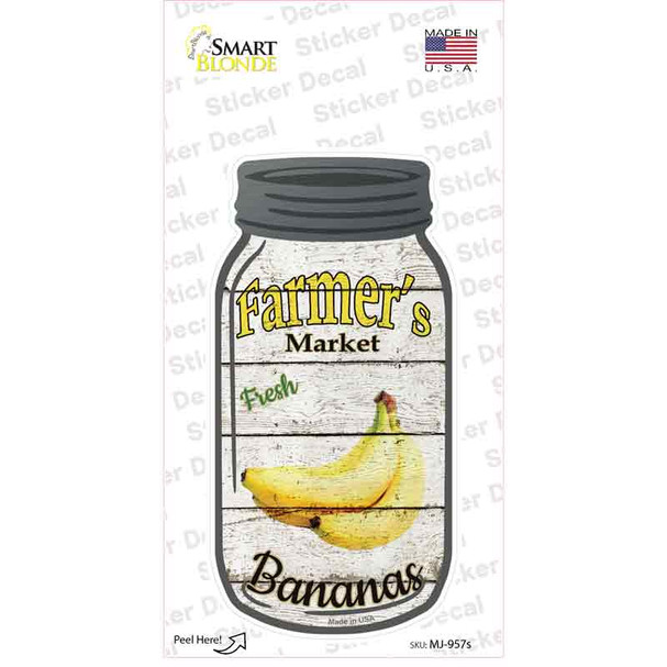 Bananas Farmers Market Novelty Mason Jar Sticker Decal
