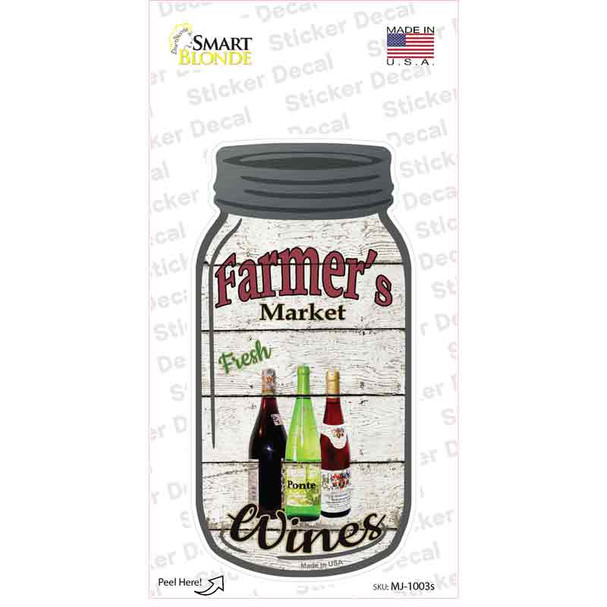 Wines Farmers Market Novelty Mason Jar Sticker Decal