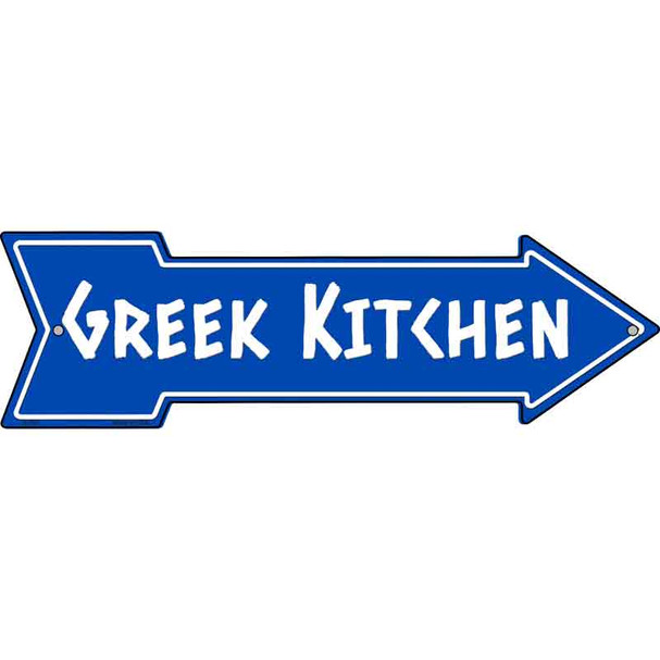 Greek Kitchen Blue Novelty Metal Arrow Sign